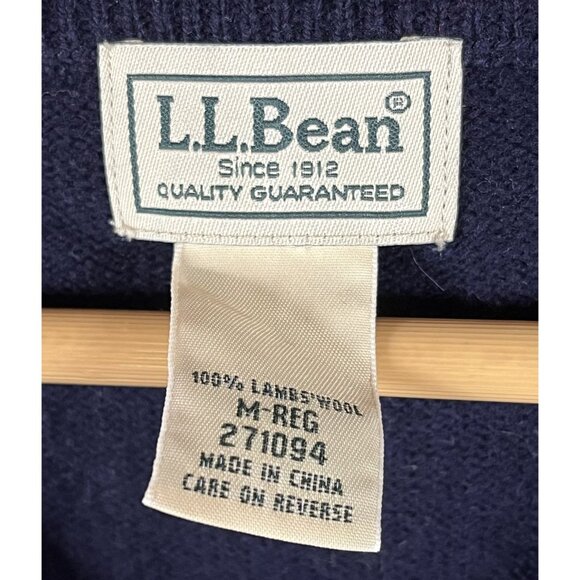 L.L. Bean 100% Lambs Wool Argyle Sweater Vest Size Medium - Picture 3 of 3